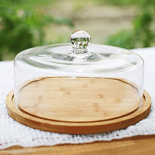 Utilità domestica Scatola per torte da 11 pollici, piatto da dessert in ceramica e coperchio in vetro Alimenti domestici Conservazione della freschezza Alzate per torte a cupola antipolvere Vassoio pe