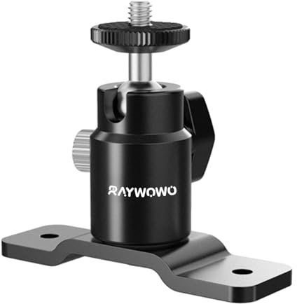 RAYWOWO Forma T Supporto a parete regolabile per telecamera in metallo,supporto a parete per altoparlante,con vite da 1/4“,montaggio per interni/esterni per webcam/telecamera e monitor e CCTV