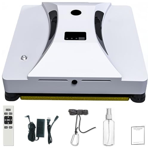 HENGCMM Robot Limpiacristales Automático Robot Limpiador de Ventanas eléctrico con Mando a Distancia, tecnología de detección de Bordes de Sensor anticaídas, Planificación Inteligente de la Limpieza