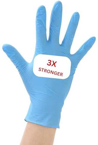 firmsafeT Medium – 300 Gloves (3 Boxes) Disposable Blue Nitrile Powder Free Gloves for Examination, Medical, Food, Hair, Beauty, Cleaning, Industrial, Multipurpose Use, Latex Free