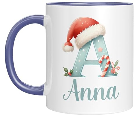 Tasse mit Namen personalisiert - Weihnachtstasse - Namenstasse - Weihnachten - Weihnachts Motiv mit Anfangsbuchstaben - Nikolausgeschenk - Weihnachten