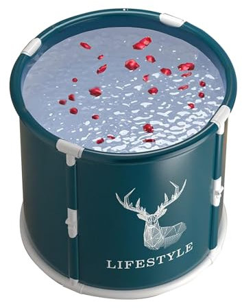 Bañera portátil,Bañera de baño portátil,Bañera de hidromasaje plegable para baño familiar - Tina de inmersión fría, bañera de inmersión de hielo independiente portátil para la recuperación del baño de