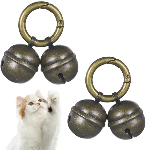 Gjinxi 2 Stück Katzen Hundeglocken Haustier Glöckchen Haustier Glocken Tracker Katzenglocken Halsband Anhänger Glocke für Hunde Katze Halsband Dekor
