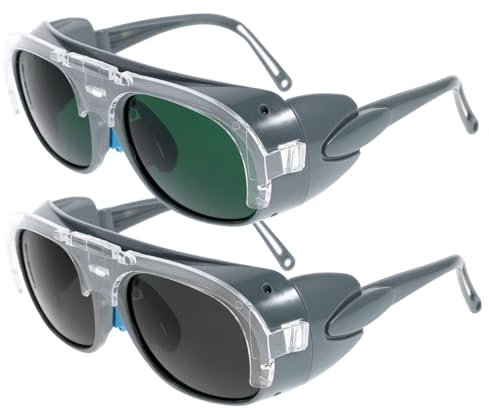Uonlytech Gafas De Lectura Para Soldar 2 Uds Luz Azul Seguridad UV Pantalla Eclipse Gafas De Sol Para Soldar Rave Protector Tapa De Soldadura Abs
