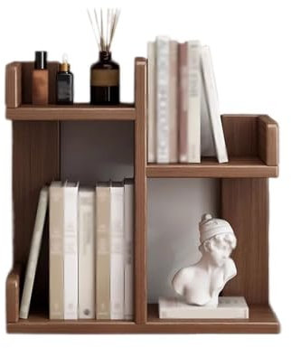 GLigeT Bücherregal Holz-Desktop-Organizer-Regal, stapelbares 2-stufiges Lagerregal, for den Esstisch zu Hause, in der Küche oder im Arbeitszimmer, freistehendes Ausstellungsregal Bücherturm