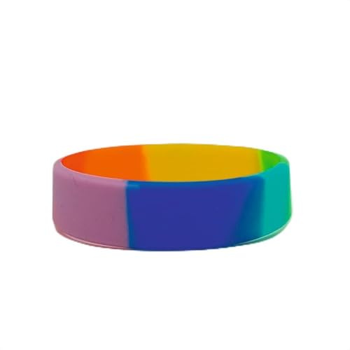 Generisch SOS-Armband für Kinder ab 2 Jahre bis Erwachsene aus Silikon, gelasert mit Name & Telefonnummer – wasserfest und strapazierfähig Notfallarmband - ein- oder zweifarbig (Regenbogen, 18cm)