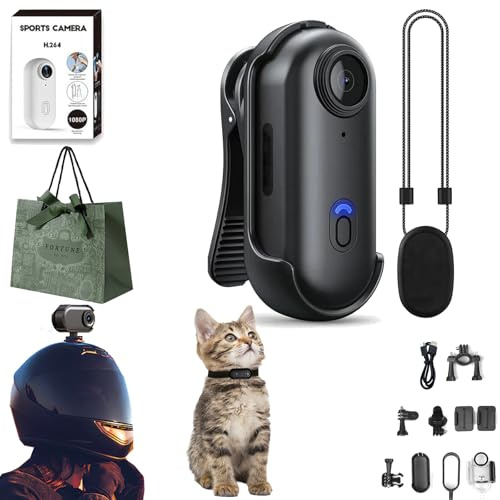 Gosnap - Go Snap Camera, 4k Thumb Action Camera, Pnarma Gosnap with 360° Rotation Spring Clip, HD 1080p necklace camera, Mount Anywhere (Black)
