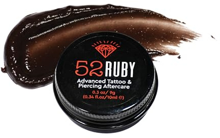 52 Ruby Advanced Tattoo & Piercing Aftercare Cream 10ml – Natural Greek Formula, Fast Healing & Pain Relief, Chemical-Free