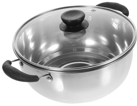 HOLIDYOYO 1pezzi Pentola Per Zuppa in Acciaio Resistente Non Magnetica Pentola Per Brodo Anti Casa Capacità Ampia
