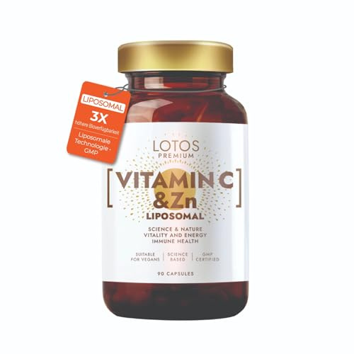 Vitamin C mit Zink - Für Immunsystem & Zellschutz - Liposomale Technologie garantiert volle Vitaminaufnahme - 90 Kapseln - Vegan, Hochdosiert - GMP Qualität - Keine Zusatzstoffe