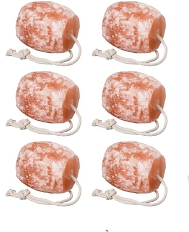 Himalayan Salt Lick 3-4 lbs Each | Pack of 6 | Licking Salt for Horses | Deer Salt Lick Block | Block Salt on Rope | Himalayan Licking Salt for Animals.