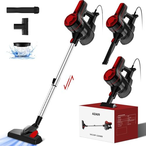 Authmic 20000Pa staubsauger mit Kabel, Vacuum Cleaner 5 Meter Kabel, 500w, mit H13 HEPA-Filter für Harte Böden/Tierhaare/Teppich