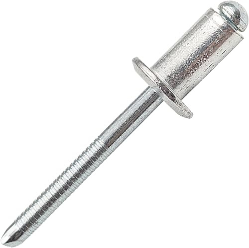 20 rivetti ciechi professionali in alluminio resistente, 0,8 x 1,4 cm (M8 x 14 mm) | Diametro 8 mm, impugnatura in alluminio e mandrino in acciaio, resistente di grado industriale