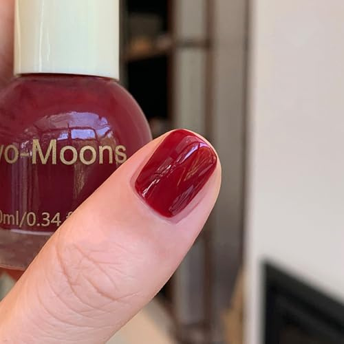 Dark Red Nail Polish - Red Nail Varnish Quick Dry - Highly Glossy Cherry Red Nail Polish Solid Color - 60 Seconds & Vegan Nail Varnish, No Need Curing