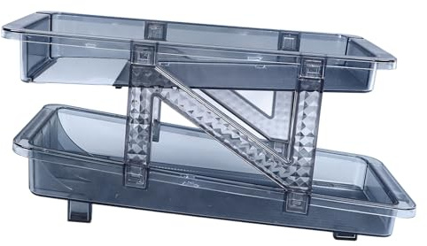 Cufaee Auto -Rolling -Dose -Halterspender, 2 -Tier -Roll -Soda -Dose -Organisator, einstellbare Breite Getränkebehälterhalter für Bier Soda Seltzer Pop