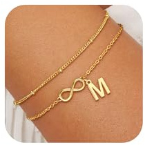 SLOONG Weihnachtsgeschenke für Mädchen - Armband Damen Gold, Gold Armband mit Buchstaben Personalisiert Armbänder Armkette Schmuck Jewelry Teenager Mädchen Geschenke für 6 7 8 9 10 11 12 Jahre