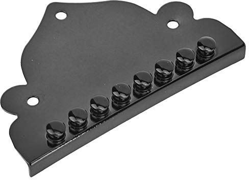POENVFPO Cordal de Mandolina de 8 Cuerdas, Accesorio para Instrumentos Musicales de Aleación de Zinc Negro con 3 Orificios de Montaje, Uso Profesional y Aficionado