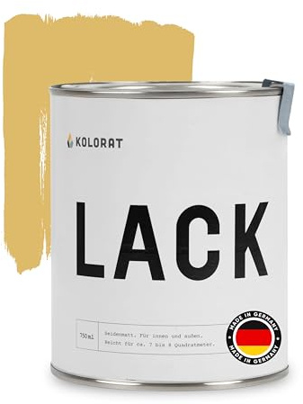 Kolorat® Möbelfarbe Warmes Gelb 750ml für Innen & Außen | Made in Germany | Hochdeckend, wasserbasiert, geruchsarm, für Holz Metall & Kunststoff, kinderfreundlich nach DIN EN 71-3 vielseitig einsetzbar