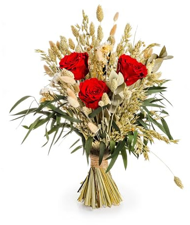 Aluisi Fiori – Bouquet con Rose Rosse Stabilizzate – Senza Vaso – Emozione pura per San Valentino, anniversari o occasioni speciali.