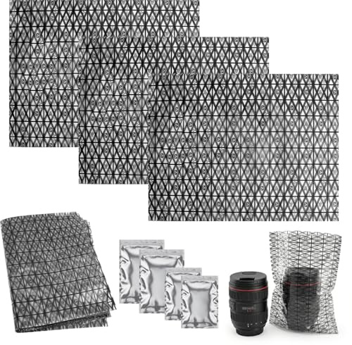 UOCAI Bolsas Antiestaticas ESD 30x40cm Set - 20x Bolsa Antiestatica + 4X Bolsa Aluminio Reutilizable con Cierre