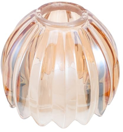 VICASKY Abat-jour Tulipe en Verre Ambré Vintage, Cache-ampoule pour Lampe de Chevet et Lampadaire, Trou de Fixation 42 Mm, Abat-jour Suspendu Compact pour Décoration Rétro Intérieure