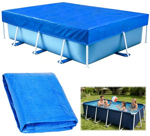 Poolabdeckung Rechteckig, Pool Abdeckung Rechteckig, Poolabdeckungen Abdeckplane Pool Abdeckplane, Sommer & Winter Poolplane, Schwimmbadabdeckung für Oberirdischen Pool, Solarplane UV-Resistent