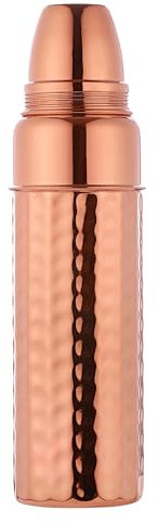 Ancient Impex Reines Kupfer Gehämmerte Thermos Für Ayurvedische Vorteile | Reines Kupfer Wasserflasche 99,74%, 900 ml
