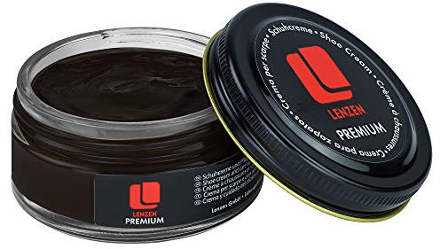 Lenzen Premium Schuhcreme für glattes und genarbtes Leder I Hochwertige Schuhpflege für Glanz und strahlende Farbe (Schwarz)