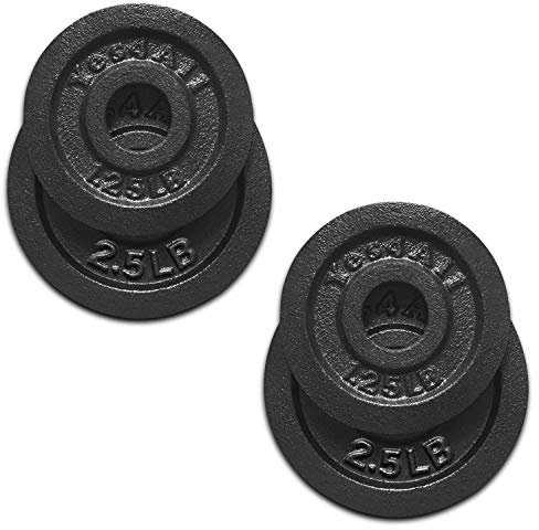 Yes4All 2,9 cm Gusseisen Hantelscheiben Set für Hanteln Standard Hantelscheiben Set (1,25 + 1,1 kg, 4er Set)