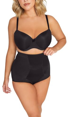 Yours Curve Satin Control High Waisted Full Brief - Women's - Plus Size Curve Black