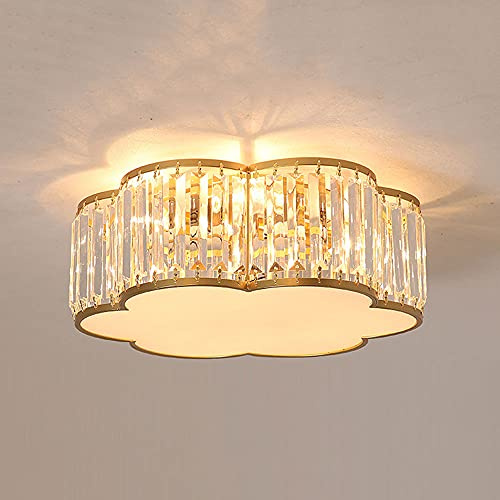 WFZRXFC Mid Century Industrial Village Luz de techo de montaje empotrado LED Lámpara de techo interior con borde de cristal vintage Decoración de moda Iluminación de techo Para el dormitorio del vestí