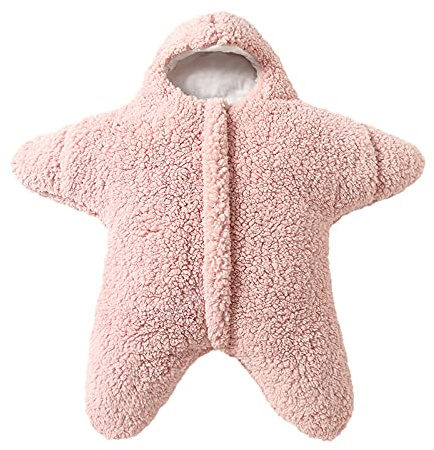 Soapow Baby-Schlafsack mit Seestern, für Neugeborene, aus Fleece, Rose, 76*78*39 cm, (2157593-AM85-2021-FBM)