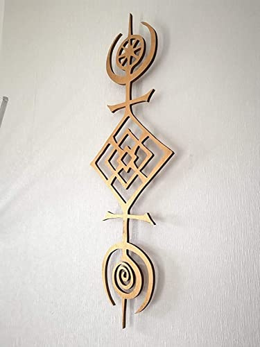 kh Teile Wanddeko Sigil of the Cosmos Nordisch 80cm XXL Holz Wandbild Skandinavis Keltisch Deko Dekoration Wand Tür Türdeko Fensterdeko Holzdeko Geschenk Runen Groß, Natur