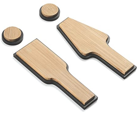 YANYUESHOP WC-Schilder, Badezimmerschild, Dekorfiguren-Set, modernes Toilettenschild, Badezimmer-Türschilder aus Holz und Legierung für Unternehmen, Badezimmerbeschilderung (Color : Black)