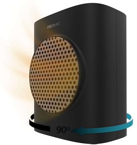 Cecotec Calefactor Cerámico de Sobremesa ReadyWarm 1570 Max Ceramic Rotate Smart. 1500 W, Ceramic Technology, Pantalla Táctil, Termostato RegulableNegro | Oscilación