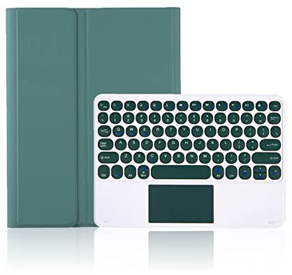 ZKAIAI Funda con Teclado Español Ñ Trackpad para iPad Pro 11 2022/2021/2020/2018 (4.ª/3.ª/ 2.ª/ 1.ª Gen), Teclado Inalámbrico Bluetooth Desmontable y Fundas con Soporte de Lápiz, Verde Oscuro