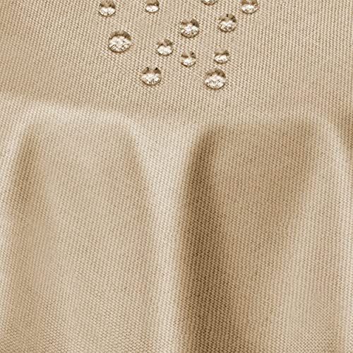 DecoHomeTextil Leinen Optik Tischdecke Oval 135 x 180 cm Beige Sand | wasserabweisend, fleckenabweisend, abwaschbar, Lotuseffekt