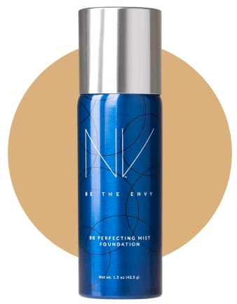 Be the Envy NV Perfecting Mist Foundation | Cool Sand | Hypoallergenic, Buildable Coverage, Airbrush Finish | Nourishes with Plant Stem Cells, Vitamins A, D, E & Aloe Vera | 1.5 oz