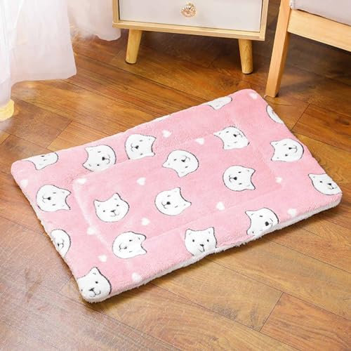 Waschbar Haustier Decke Katzendecke Kuscheldecke Hundedecke Für Unterwegs Haustierdecke Schlafdecke Doppelseitige Hundedecke Für Hunde Und Katzen (Color : Pink Bear one Side, Size : L)