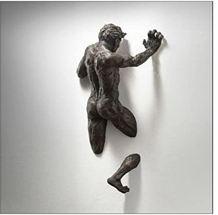 BUUNHI Statuen 3D durch Wandfigur Skulptur abstrakte Figur Ornament Statue Wohnzimmer Wohnkultur Skulptur Deko (Color : 4)