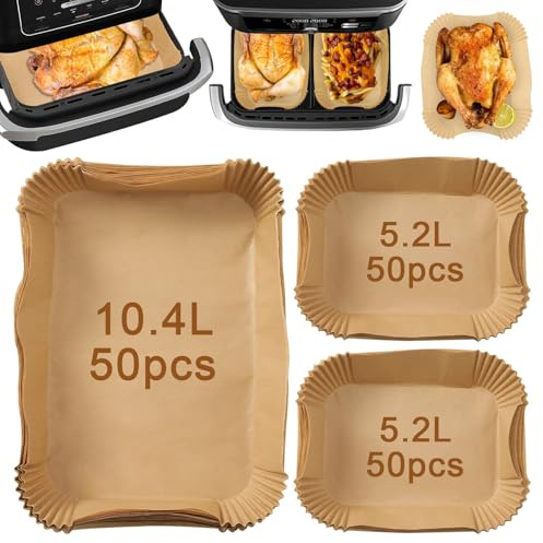 papasgix Moule Silicone Air Fryer Accessoire Air Fryer Ninja 10.4L AF500EU, Silicone Moule Air Fryer Ninja Foodi Flex AF500EU, Plat Air Fryer Accessoires pour Friteuse(150pcs Brun)