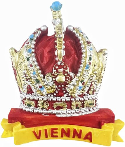 Krone, Wien, Österreich, Kühlschrankmagnet, Touristen-Souvenir, Kühlschrankdekoration, Magnet, handbemalt, Handwerk