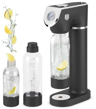 Berlinger Haus Wassersprudler Sodabereiter SODABAR + 2 Flaschen Anthrazit Kollektion | Stilvoll, kompakt und umweltfreundlich
