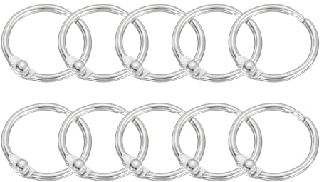 QUARKZMAN 24 Stück Duschvorhang Ringe - Gardinen Ringe aus Kohlenstoffstahl19mm Innendurchmesser Rund Vorhang Ringe Duschvorhang für Fenstervorhang Bettvorhang Duschvorhang, Silber