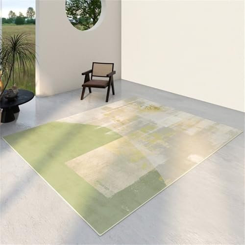RUGMRZ Hübscher Teppich Flickenteppich Waschbar grau grün einfach Wohnzimmer Teppich Schlafzimmer Zubehör Balkon Teppich Multi-Size Großer Teppich 80X150CM