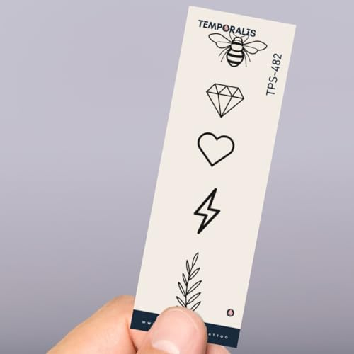 Fake Tattoo Finger – Temporalis® | Temporäre Tattoos für Erwachsene – EU-zertifizierte Kosmetik, vegan & wasserfest – Hält 1 bis 2 Wochen [ Nature-Set – 5 Motive ]