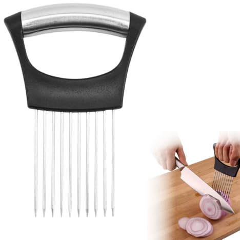 XOKL Porte-oignons en Acier Inoxydable avec Dents Coupe-légumes et Hachoir pour Pommes de Terre, concombres, Citrons et Viande Outil d'aide à la Cuisine Pratique pour Une Coupe sûre et Facile