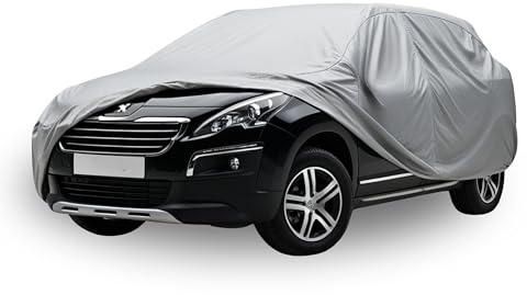 HBCOLLECTION bâche Voiture extérieur Respirante et imperméable Housse de Protection Anti UV, Anti Rayure, Contre la Pluie, Le Soleil, la poussière avec Zip