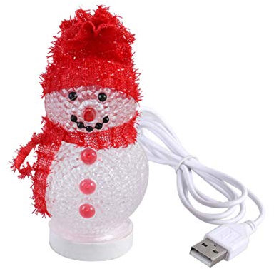 SOLUSTRE 2 Stück Weihnachts-Led-Licht Für Den Schreibtisch Schneemann-Nachttischlampe Dekoratives Licht Heimdekor-Lampe Für Wohnzimmer Schlafzimmer (Roter Hut)