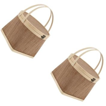 MAGICLULU 2St Eierkorb geschenkkorb ablagekörbe ostern körbe Picknickkorb für den jahrestag Tasche Wäschekorb aus Seil Geschenkverpackungskorb Aufbewahrungskorb für Obst Bambus